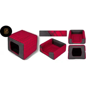 Bouda pro psa DOGVAK | Pelíšek DOUBLE BOX+bouda a pelech in One - dekor 5 - Pelíšek DOUBLE BOX vel.1