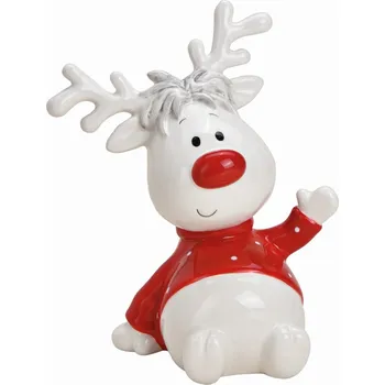 Vánoční dekorace WURM Dekorace - sedící los (keramika) 14x9x17 cm