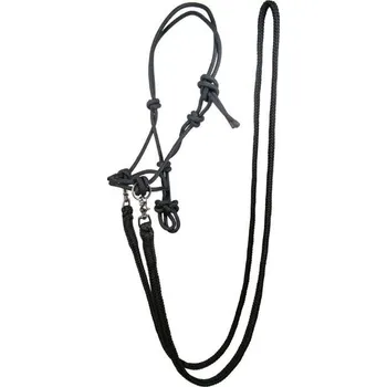 Jezdecká provazová ohlávka HKM včetně otěží black PONY