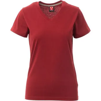 PAYPER V-NECK LADY 000951-0026 / Dámské tričko s krátkým rukávem, s výstřihem do V - bordó XS