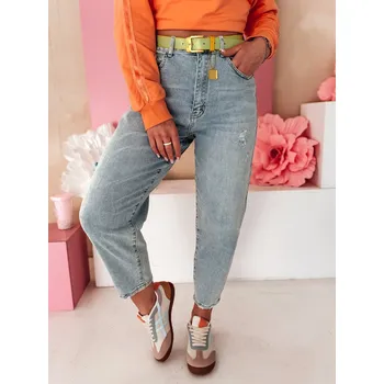 Dámské džíny Dámské džíny mom fit MOMTEZ Dstreet UY2485 Barva: Modrá - světle, Velikost: S