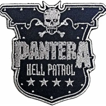 Nášivka Pantera tkaná nažehlovačka PES 100x85 mm, Hell Petrol
