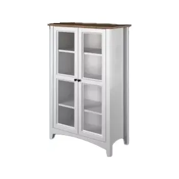 Knihovna Interier-Stejskal | Vitrína Castello Soft masiv borovice S12A - Castello dekory Světle šedá