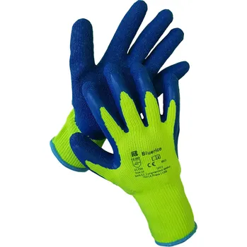 Pracovní rukavice BAN BLUERICO 03106 / Zimní pletené rukavice s vrstvou latexu 10
