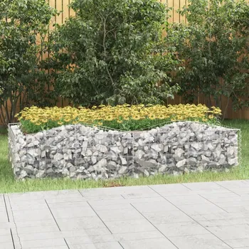 Vyvýšený záhon zahrada-XL Klenutý gabion vyvýšený záhon 200x100x50 cm pozinkované železo 153550