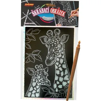 omalovánky Artlover Škrabací obrázek 20x15cm Holografický - žirafy