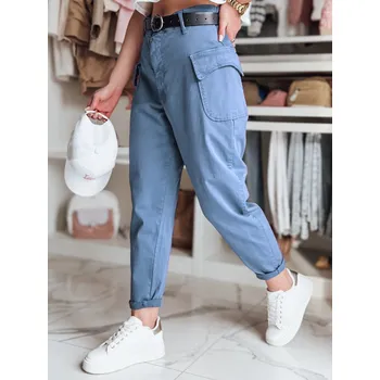 Dámské kalhoty Dámské kalhoty baggy GOTRENDI Dstreet UY2522 Barva: Modrá - světle, Velikost: XL
