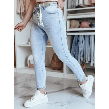 Dámské džíny Dámské džíny slim fit s páskem SPARKYS Dstreet UY2425 Barva: Modrá - světle, Velikost: XL