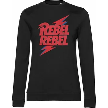 Dámská mikina David Bowie mikina, Rebel Rebel Girly Sweatshirt Black, dámská M
