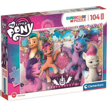 Puzzle CLEMENTONI Puzzle My Little Pony: Láskyplní poníci MAXI 104 dílků