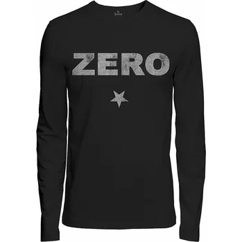 Pánská móda Smashing Pumpkins tričko dlouhý rukáv, Zero Distressed Black, pánské M