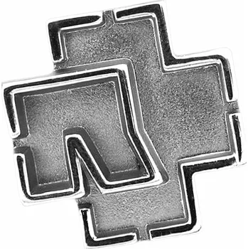 Rammstein připínací 3D kovový odznak na oblečení 2 x 2 cm, Rammstein Logo