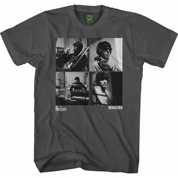 Pánská móda The Beatles tričko, Revolver Studio Shots Charcoal Greey, pánské XXL