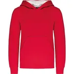 KARIBAN VINTAGE K453 / Dětská mikina s kontrastní kapucí - red/white 146-152