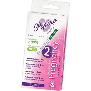 Diagnostický test 10 x Těhotenský test proužkový Pepino 2 ks rychlý, snadný, citlivý, 99% / 20 ks
