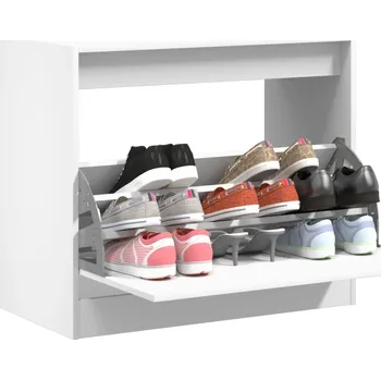 Botník Nábytek XL Botník bílý 80 x 42 x 69 cm kompozitní dřevo 840001