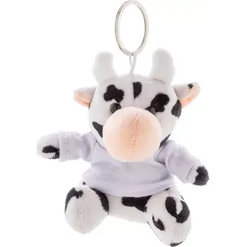 plyšák CowFob plyšový přívěsek na klíče s krávou - bílá / černá - AP800057