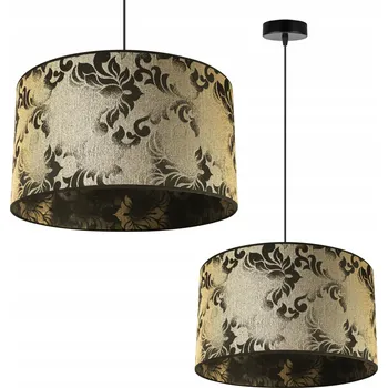 ZÁVĚSNÉ STROPNÍ SVÍTIDLO LUSTR JEDNODUCHÉ STÍNÍTKO GLAMOUR ZLATÉ DO JÍDELNY