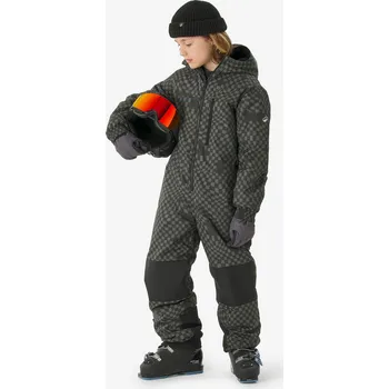 Kojenecká kombinéza WEDZE Dětská lyžařská kombinéza hřejivá 5–13 let Ski 100 7 LET KAŠTANOVÁ|ZELENÁ|ČERNÁ