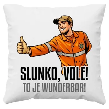 Žertovný předmět Slunko, vole! To je wunderbar - polštář s potiskem pro fanoušky Most!- Tričkový.cz