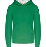 KARIBAN VINTAGE K453 / Dětská mikina s kontrastní kapucí - kelly green/white 146-152
