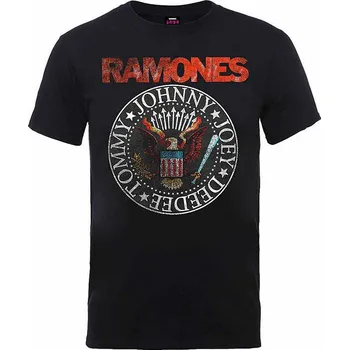 Pánská móda Ramones tričko, Vintage Eagle Seal Black, pánské XL