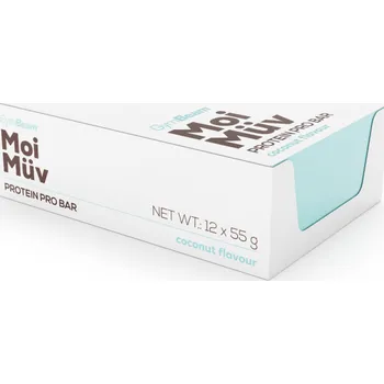 MoiMüv Protein Pro Bar - GymBeam Příchuť: kokos, Balení (g): 12 x 55 g