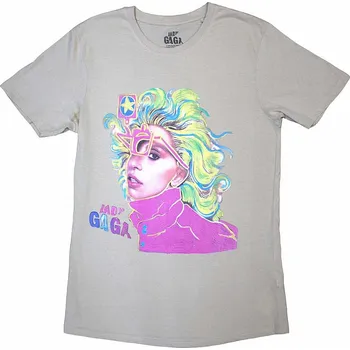 Pánská móda Lady Gaga tričko, Colour Sketch Natural, pánské L