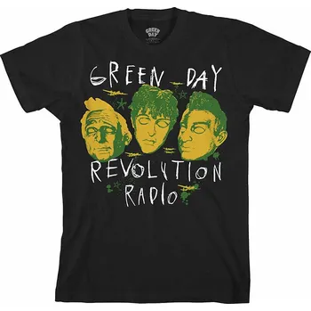 Pánská móda Green Day tričko, Scribble Mask Black, pánské XL