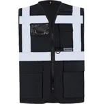 KORNTEX HI-VIS KXMF BERLIN / Reflexní multifunkční vesta - black 5XL