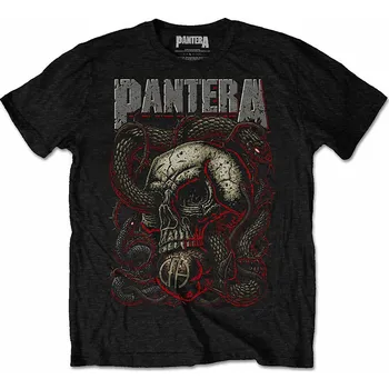 Pánská móda Pantera tričko, Serpent Skull Black, pánské M
