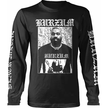 Pánské tričko Burzum tričko dlouhý rukáv, Black Metal Sleeve Print Black, pánské M