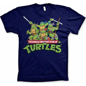 Pánské tričko Želvy Ninja tričko, Distressed Group Navy, pánské XXL