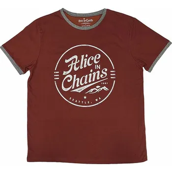 Pánská móda Alice in Chains tričko, Circle Emblem Ringer Red, pánské L