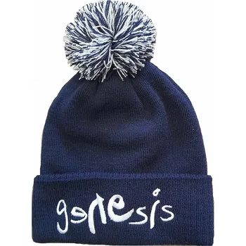 Čepice Genesis zimní kulich s bambulí, Logo Navy Blue