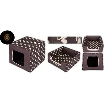 Bouda pro psa DOGVAK | Pelíšek DOUBLE BOX+bouda a pelech in One - dekor 6 - Pelíšek DOUBLE BOX vel.1