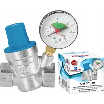 regulátor tlaku vody REDUKČNÍ VENTIL TLAKU VODY S MANOMETREM 1/2” DN15 DIAMOND