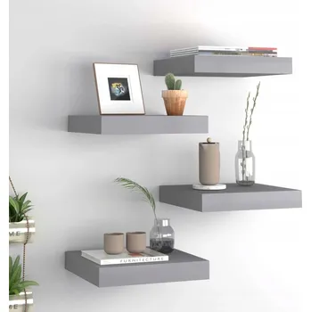 police Police MDF deska VidaXL 23 x 23 cm, odstíny šedé