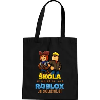 Žertovný předmět Škola je důležitá, ale Roblox je důležitější - taška s potiskem- Tričkový.cz
