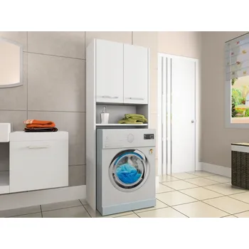 Koupelnový nábytek Koupelnová skříňka nad pračku Gindo Luna 176x64x30 cm bílá