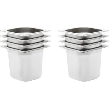 Noční stolek vidaXL Gastronádoby 8 ks GN 1/6 150 mm nerezová ocel [50908]