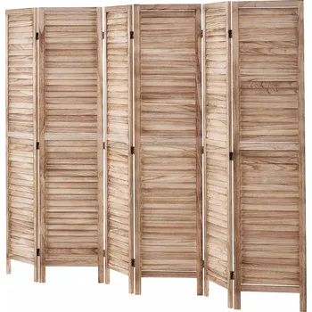 Paraván Paraván pokojový 6dílný, zesílený, otočný, skládací, dřevěný