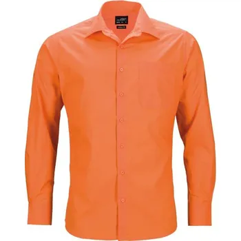 Pánská košile DAIBER JN 642 / Pánská popelínová business košile s dlouhým rukávem - orange 6XL