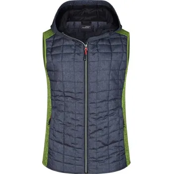 Dámská vesta DAIBER JN 767 / Dámská pletená hybridní vesta - kiwi melange/anthracite melange L