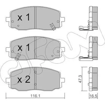 Brzdová destička Sada brzdových destiček, kotoučová brzda CIFAM 822-629-0