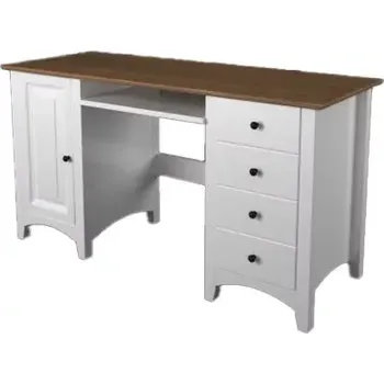 Jednací stůl Interier-Stejskal | Kancelářský stůl Castello Soft masiv borovice S32 - Castello dekory Bílá lak