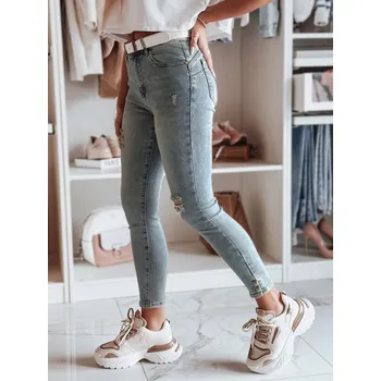 Dámské džíny Dámské džíny skinny s páskem ICONON Dstreet UY2465 Barva: Modrá - světle, Velikost: 28