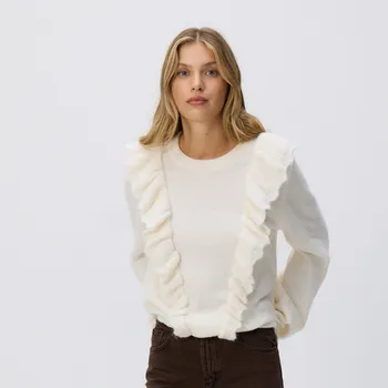 Dámský svetr Reserved - Svetr s&nbsp;ozdobnými volány - tělová - 443GP-02X - 443GP-02X-L