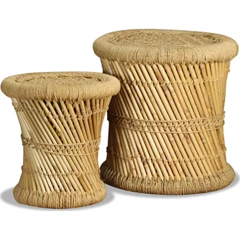 Stolička zahrada-XL Stoličky 2 ks bambus a juta 244221