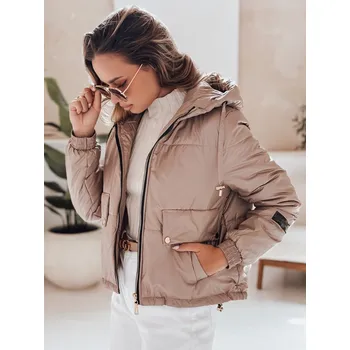 Dámská krátká bunda ARON Dstreet TY4398 Barva: Hnědá, Velikost: XL